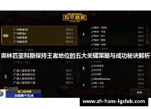 奥林匹亚科斯保持王者地位的五大关键策略与成功秘诀解析